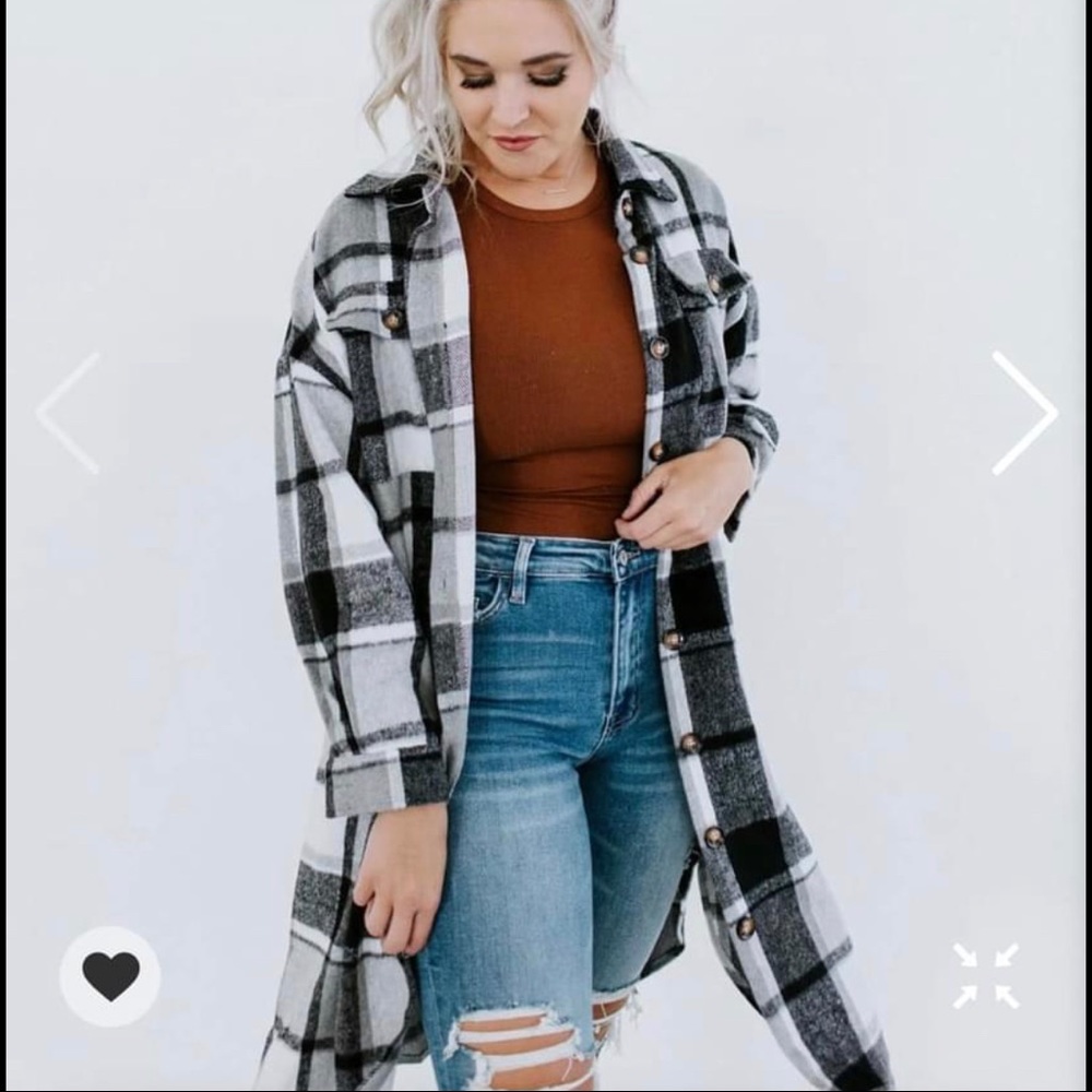 Long Plaid Shacket